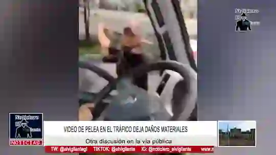 Video de pelea en el tráfico deja daños materiales